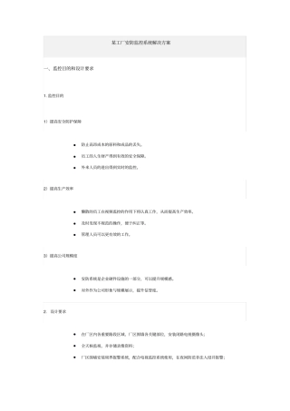 某工厂安防监控系统解决方案