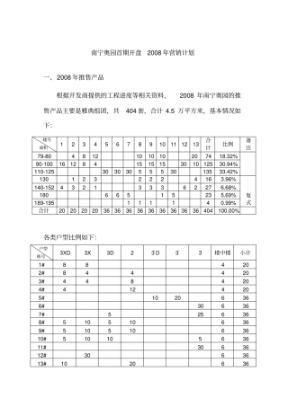 某房地产首期开盘营销计划