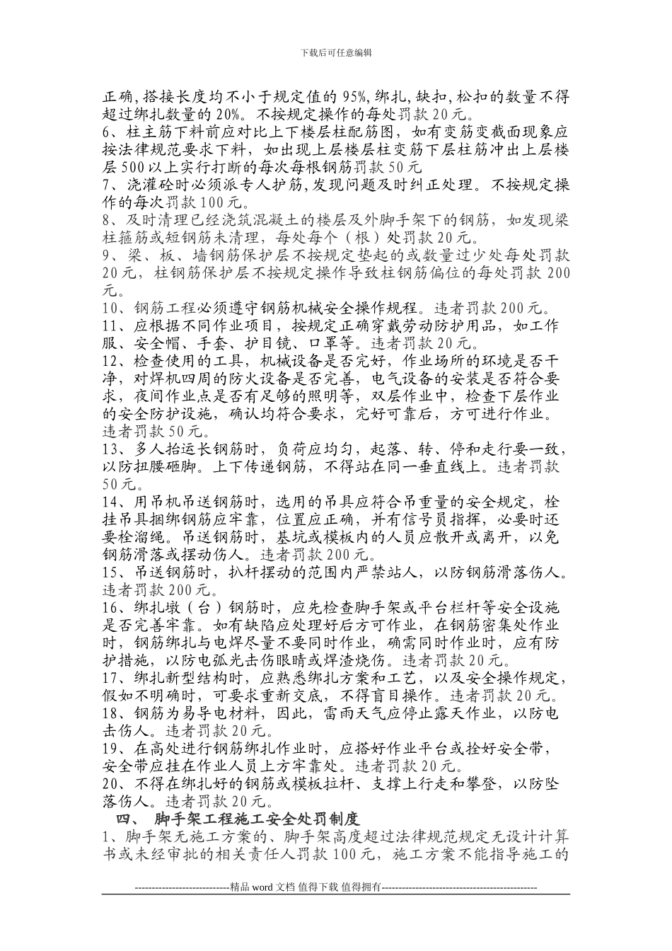 湘岳兰庭工程现场管理处罚制度_第3页