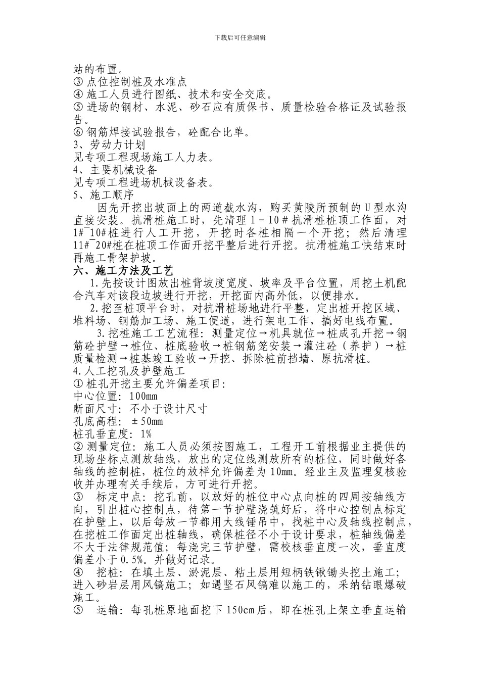 滑坡抗滑桩施工组织设计_第2页