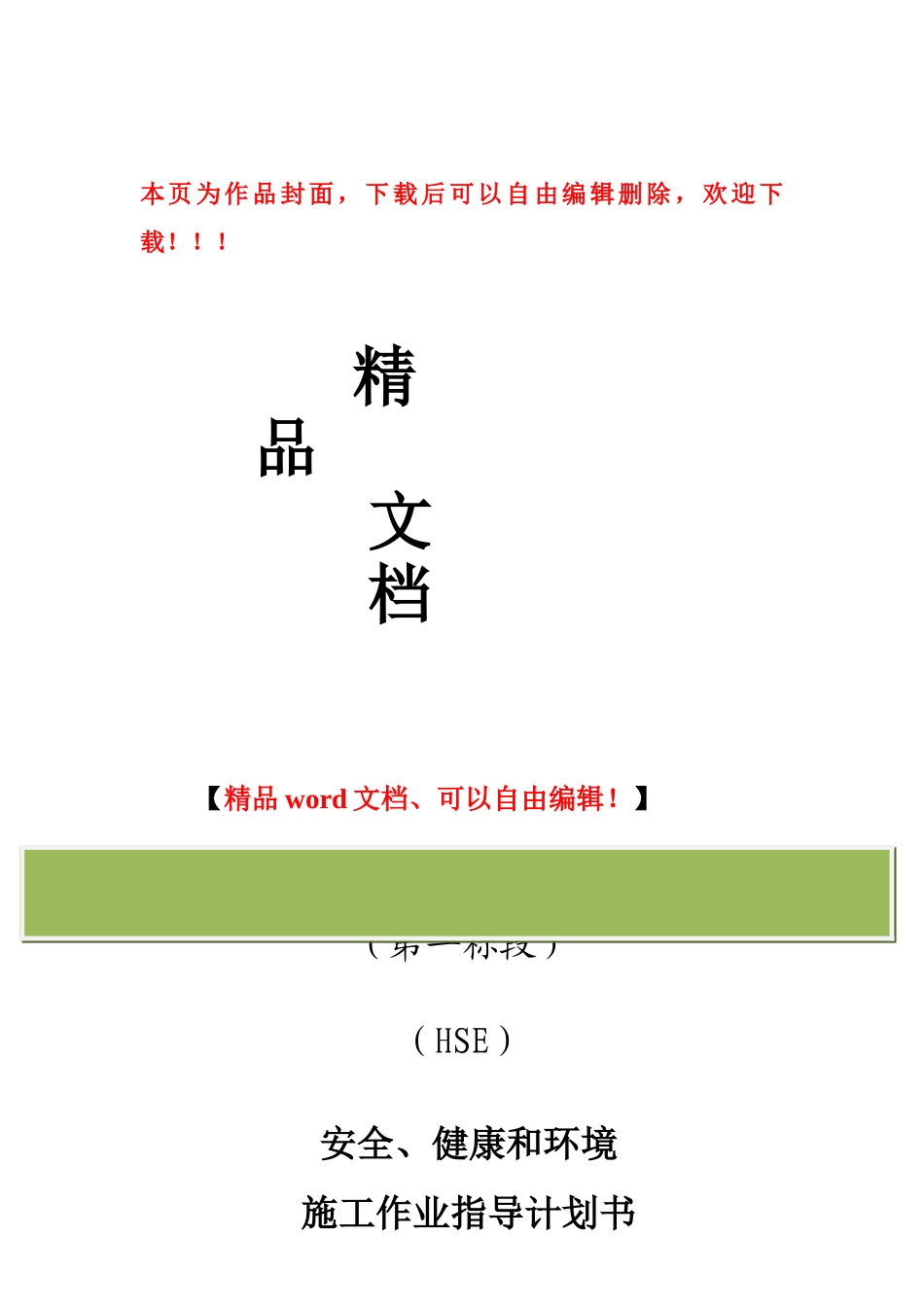 灌区工程安全、健康和环境施工作业指导计划书.doc改_第1页