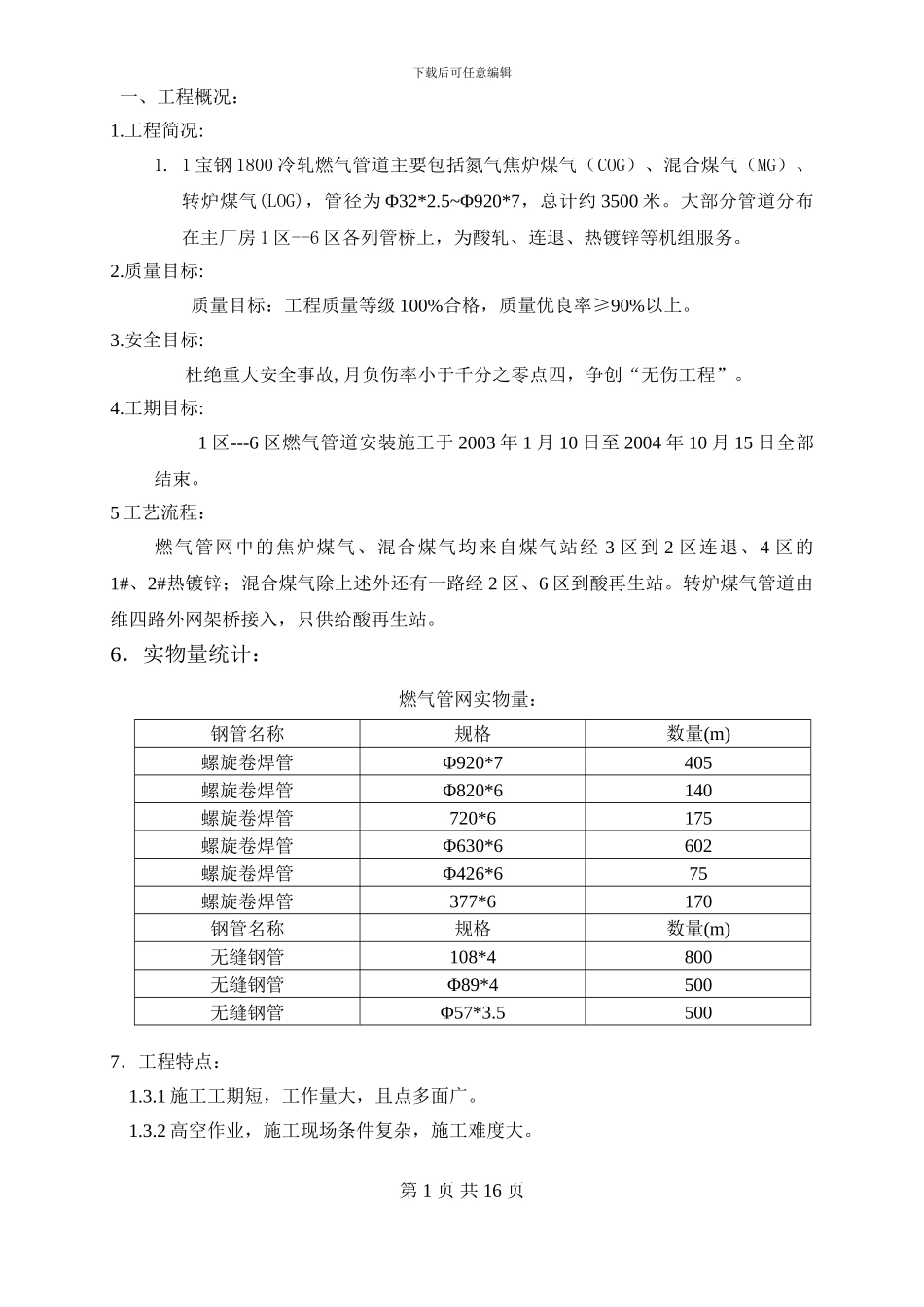 燃气管道施工方案()_第1页