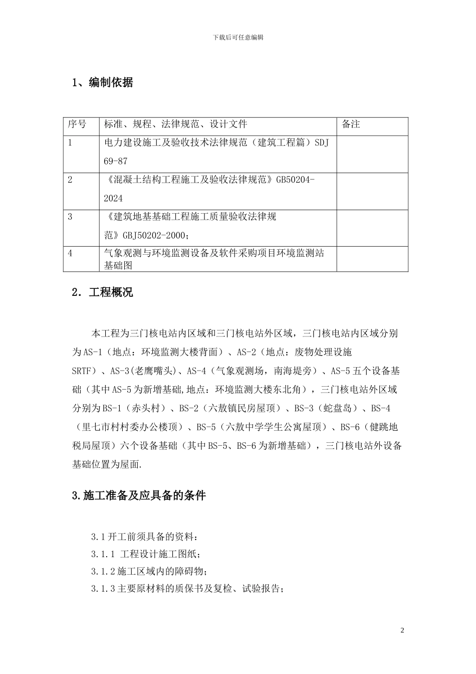 环境监测设备基础施工方案_第2页