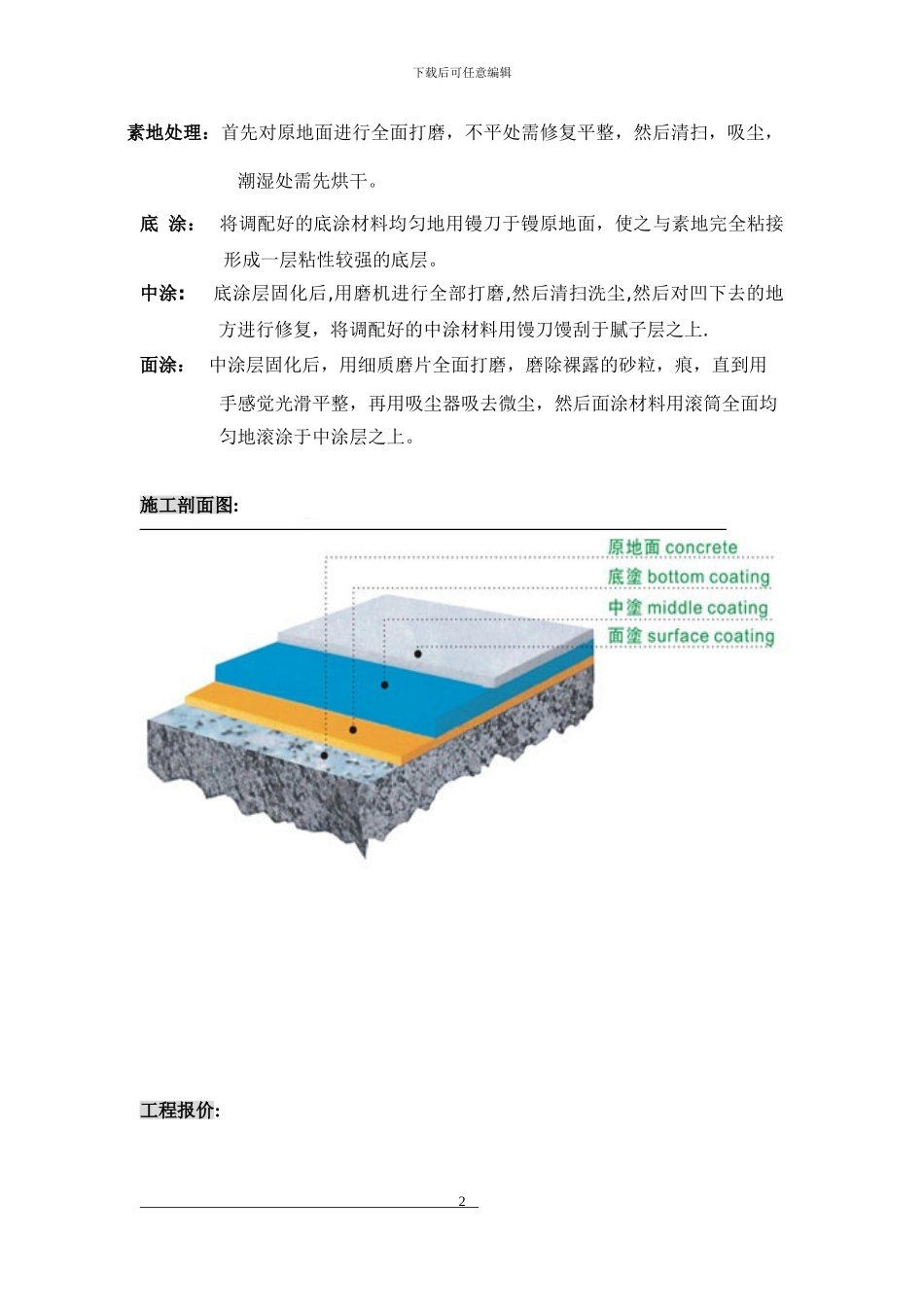 环氧树脂薄涂地板施工方案与报价_第2页