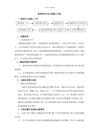 现浇预应力空心板施工方案