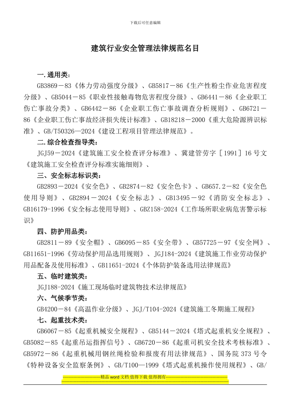 现行建筑施工安全规范规程目录_第1页