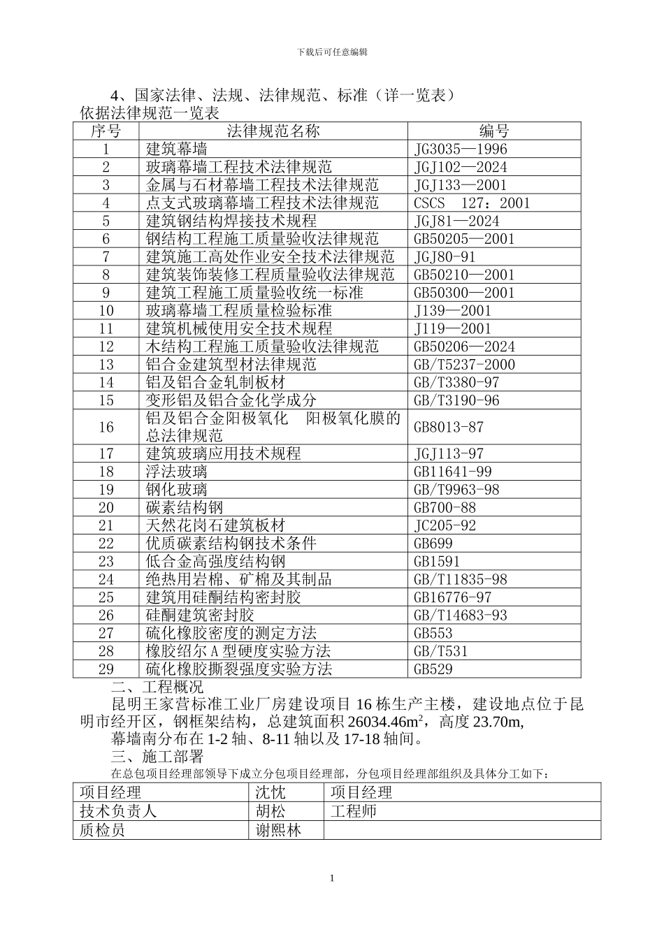 玻璃幕墙工程专项施工方案_第2页