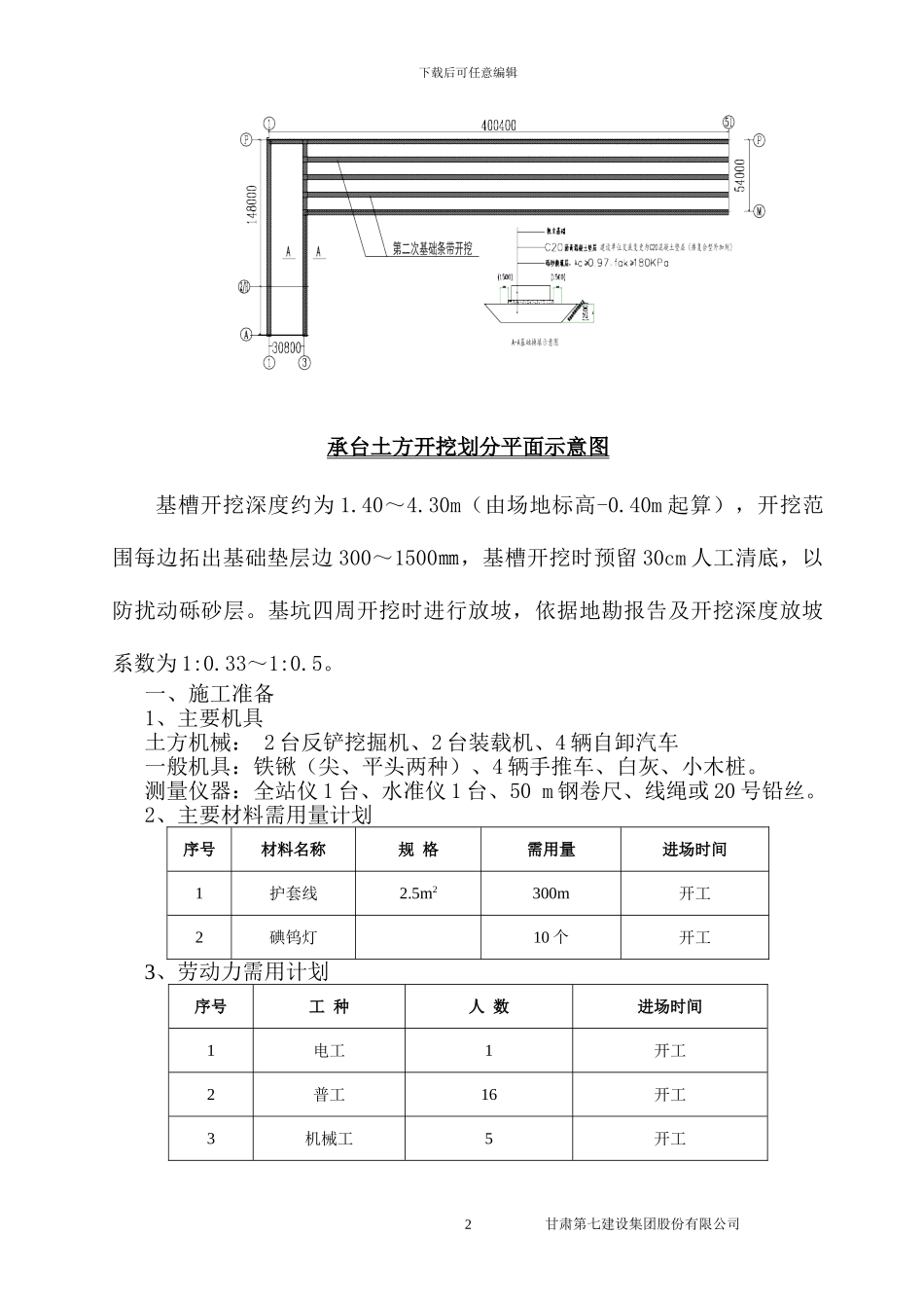 甘肃建投工业产业基地钢结构生产厂房基础施工方案_第2页