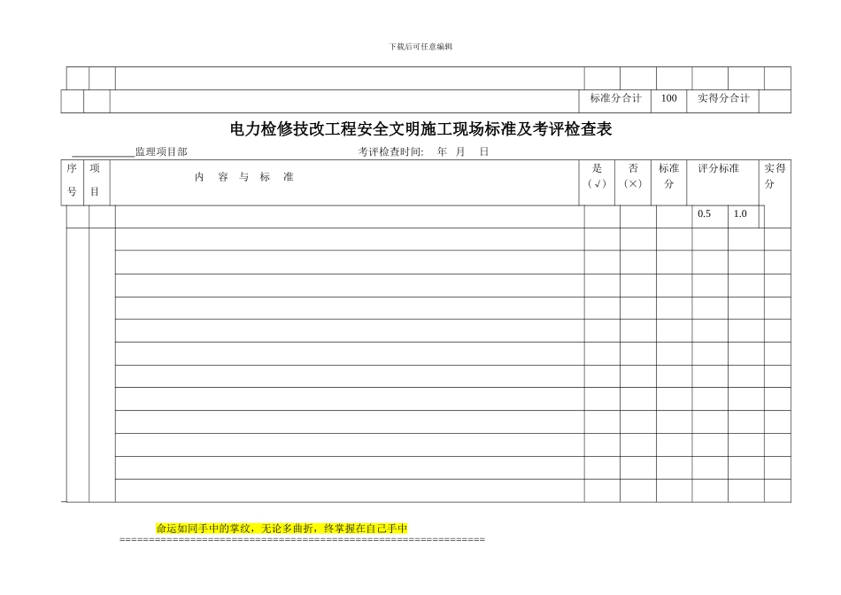 电力检修技改工程安全文明施工现场标准及考评检查表3号文附件_第3页