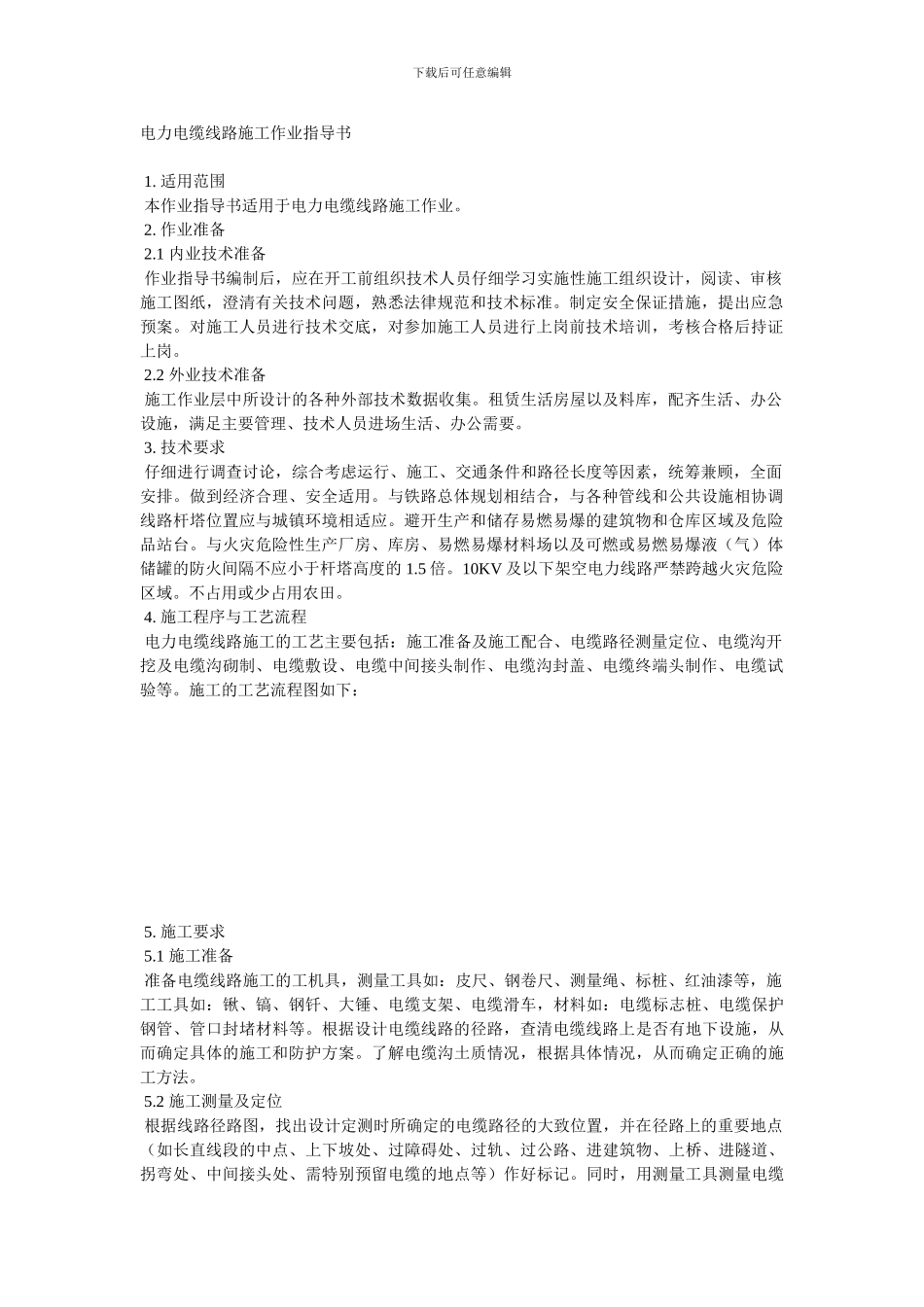 电力电缆线路施工作业指导书_第1页