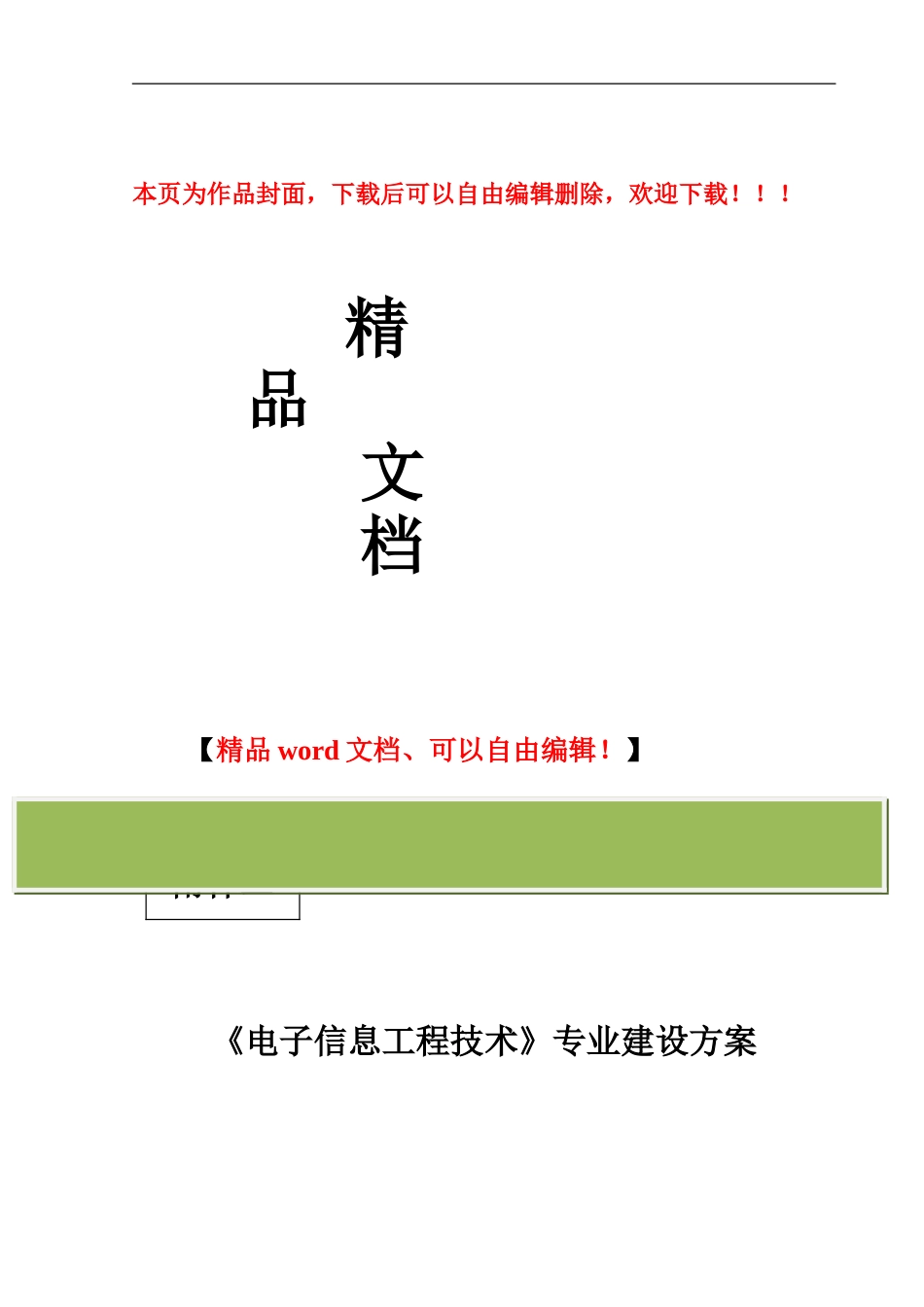 电子信息工程技术专业建设方案_第1页