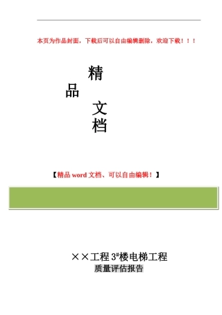 电梯工程竣工评估报告