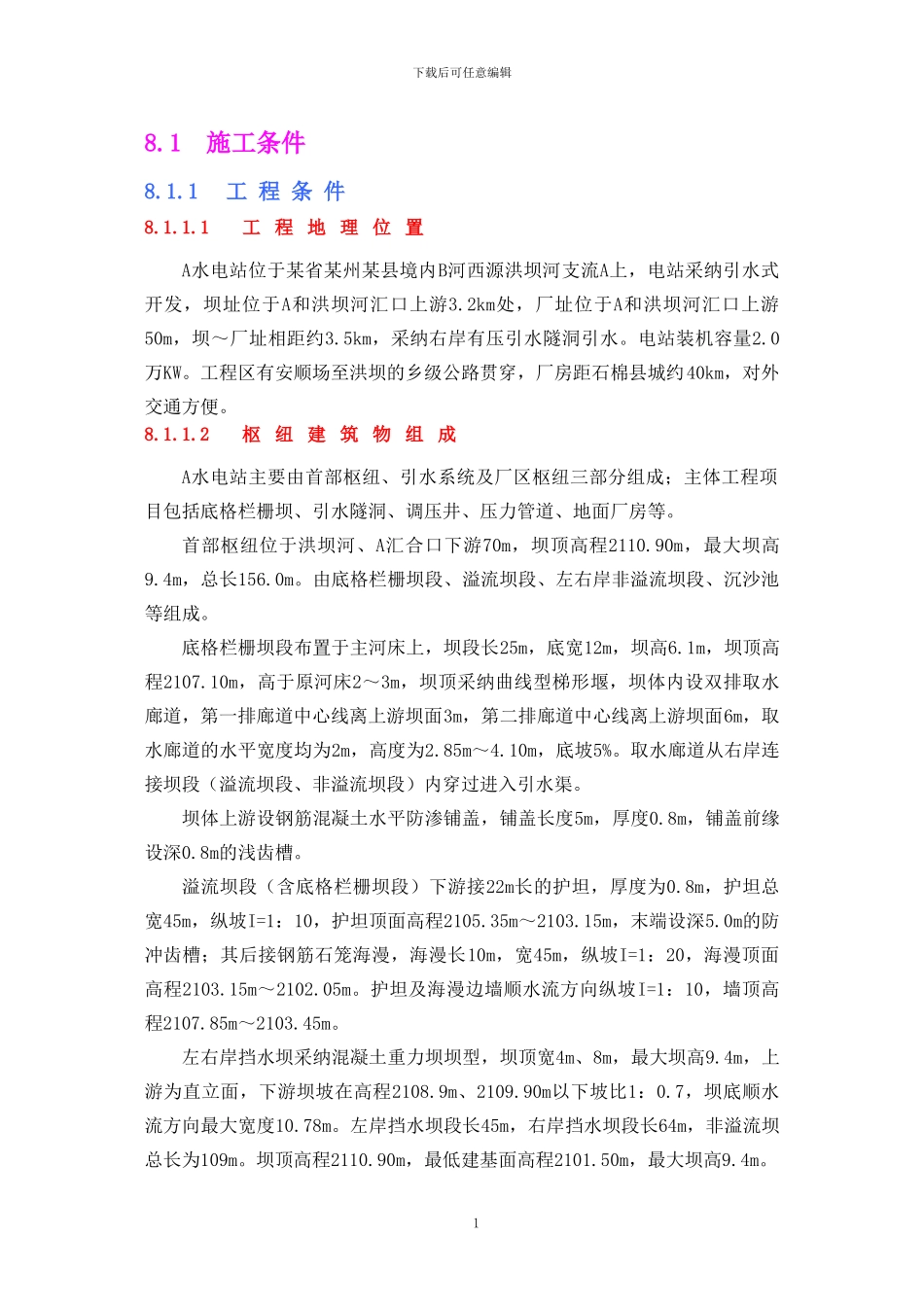 电站施工组织设计方案报告_第3页