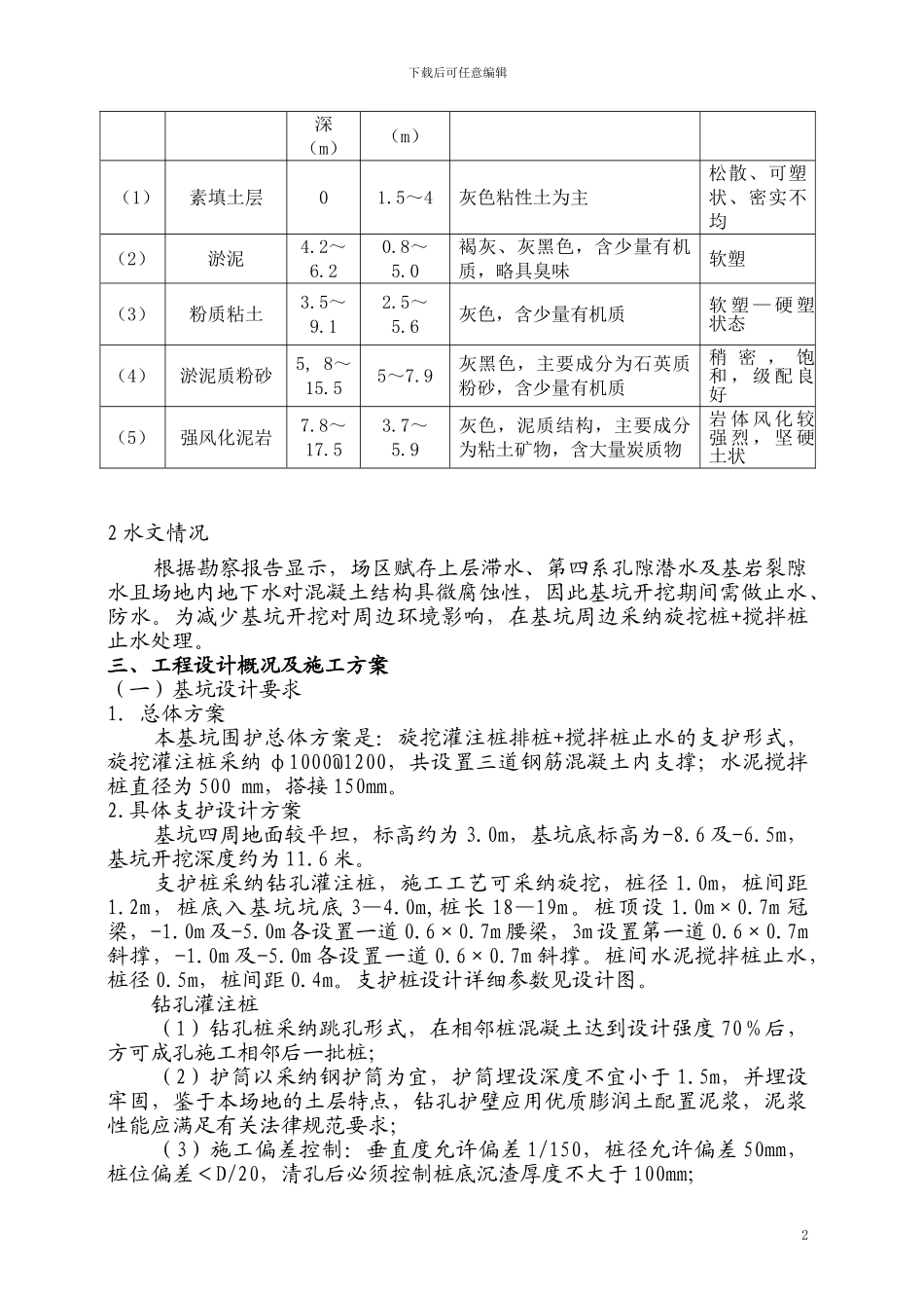 白坭镇第二污水处理厂工程深基坑施工组织设计_第3页