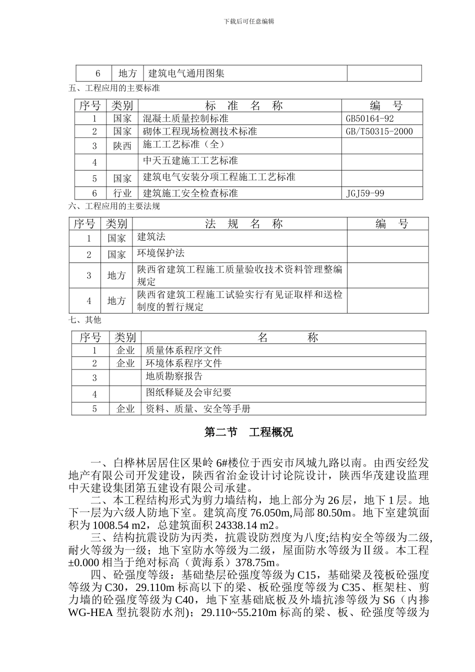 白桦林居6#楼总施工组织设计_第3页