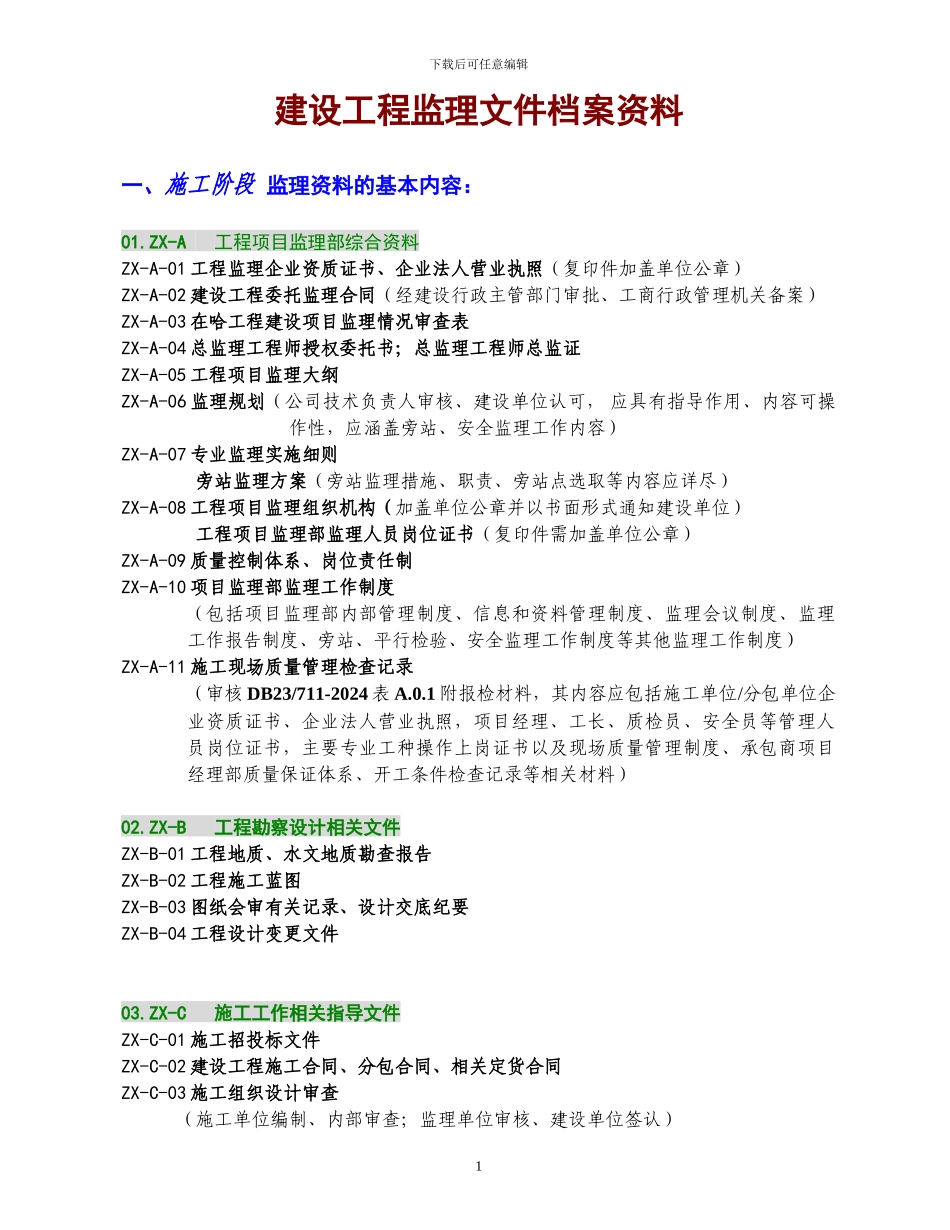 监理内业资料大全2024_第1页