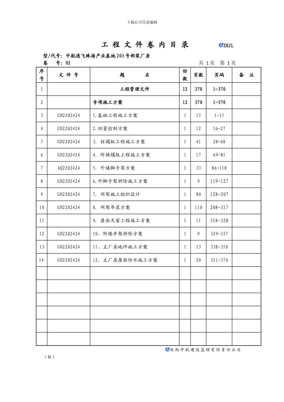 监理资料卷内目录_第3页