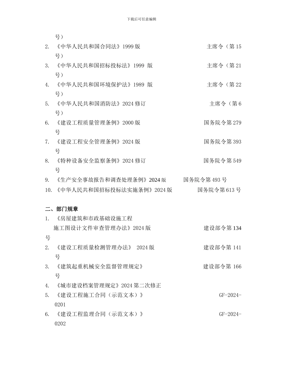 石化建设工程常用法律、法规、部门规章和技术标准_第2页