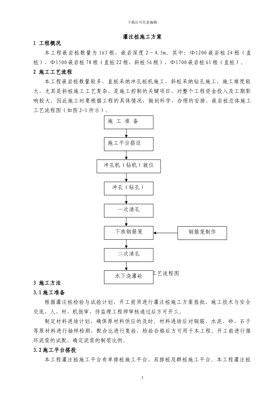 石化码头海上钻孔灌注桩基础施工方案_第1页