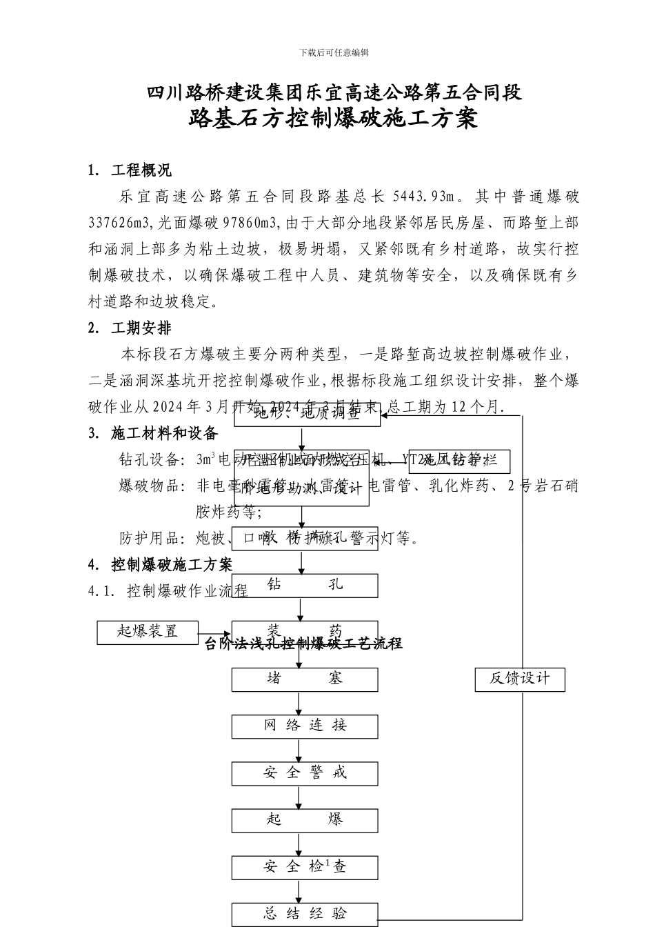 石方控制爆破施工方案_第1页
