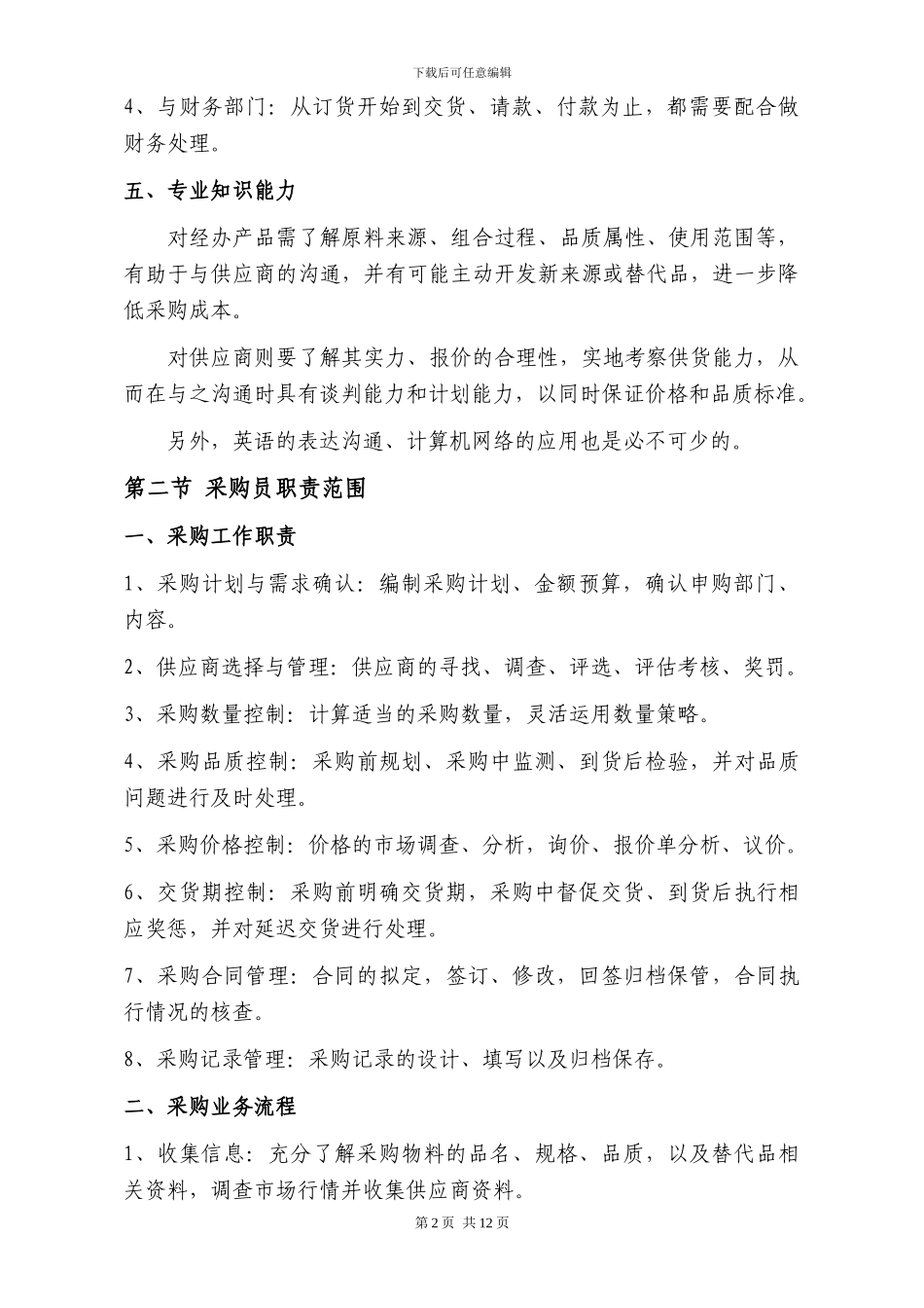 石材工程公司采购员管理手册_第2页
