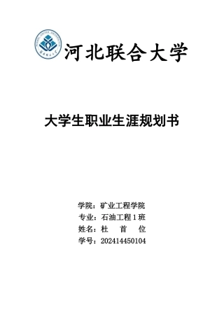 石油工程专业职业生涯规划