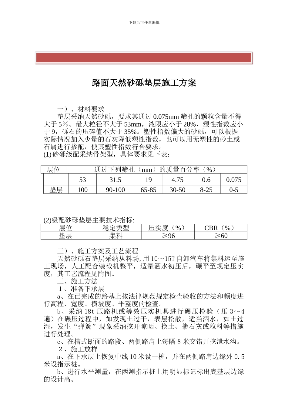 砂砾石垫层施工方案_第2页