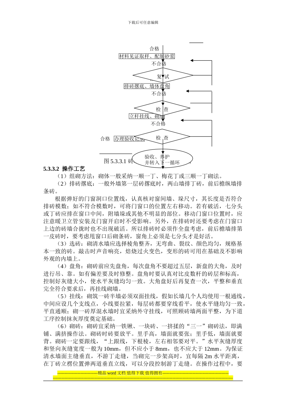 砖墙施工工艺标准_第3页
