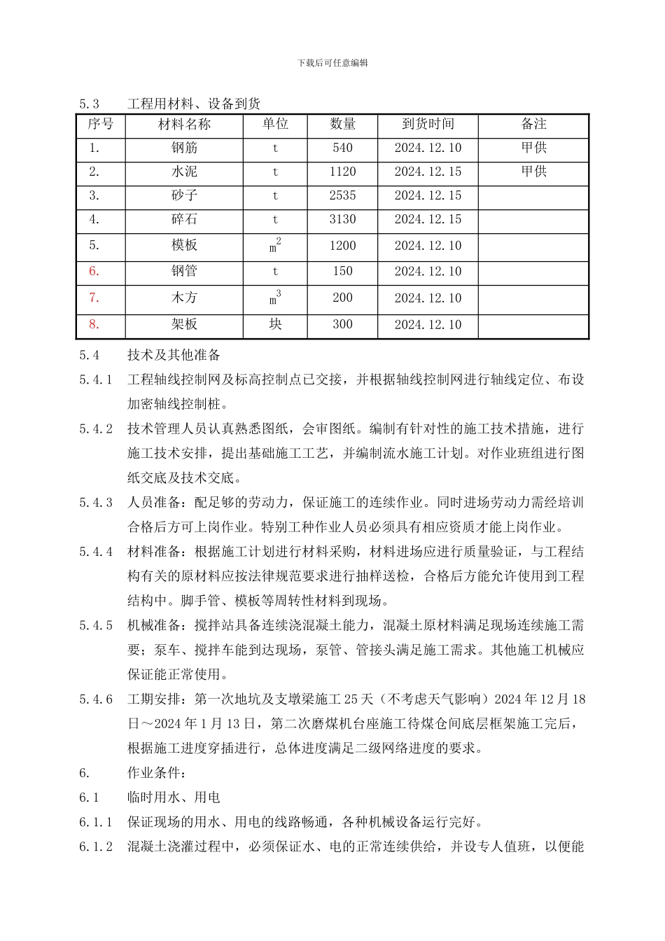 磨煤机基础施工作业指导书_第3页