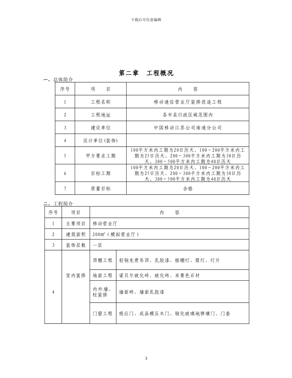 移动营业厅装修工程施工组织设计方案_第3页