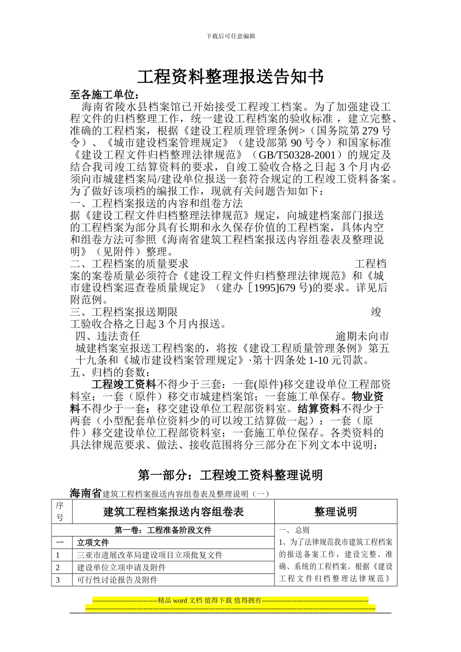 竣工结算资料整理报送告知书_第1页