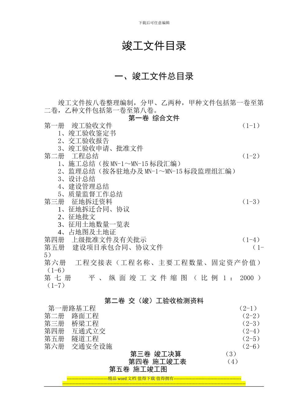 竣工文件目录_第1页