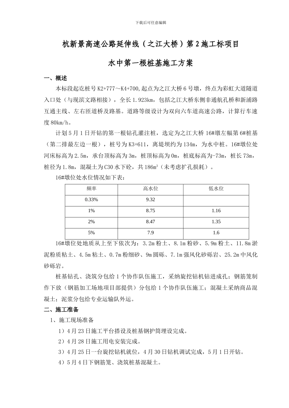 第一根桩基施工方案_第1页