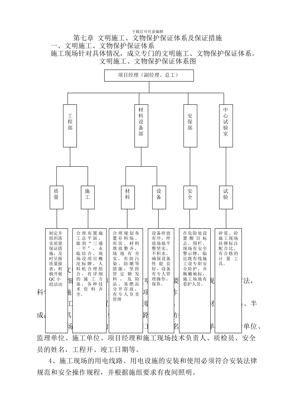 第七章-文明施工、文物保护保证体系及保证措施_第1页