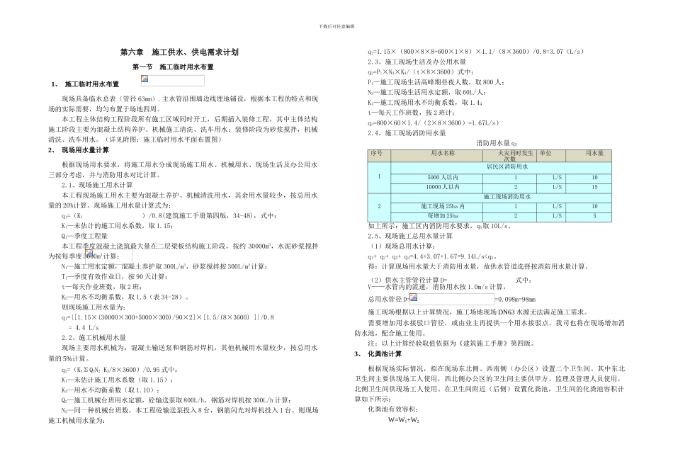 第六章-施工供水供电需求计划_第1页