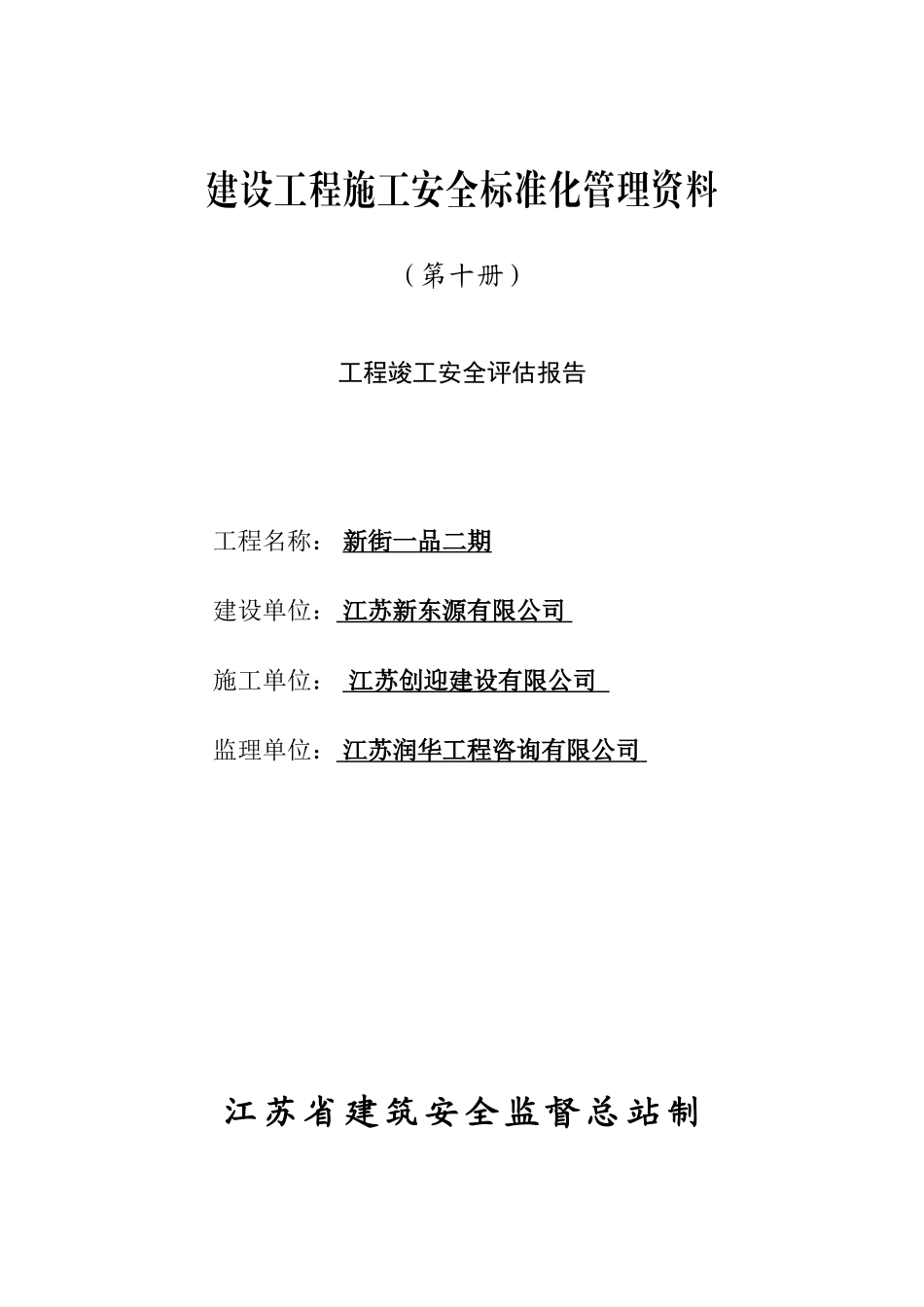 第十册工程竣工安全评估报告10_第1页