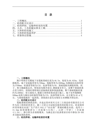 筏板砼施工方案