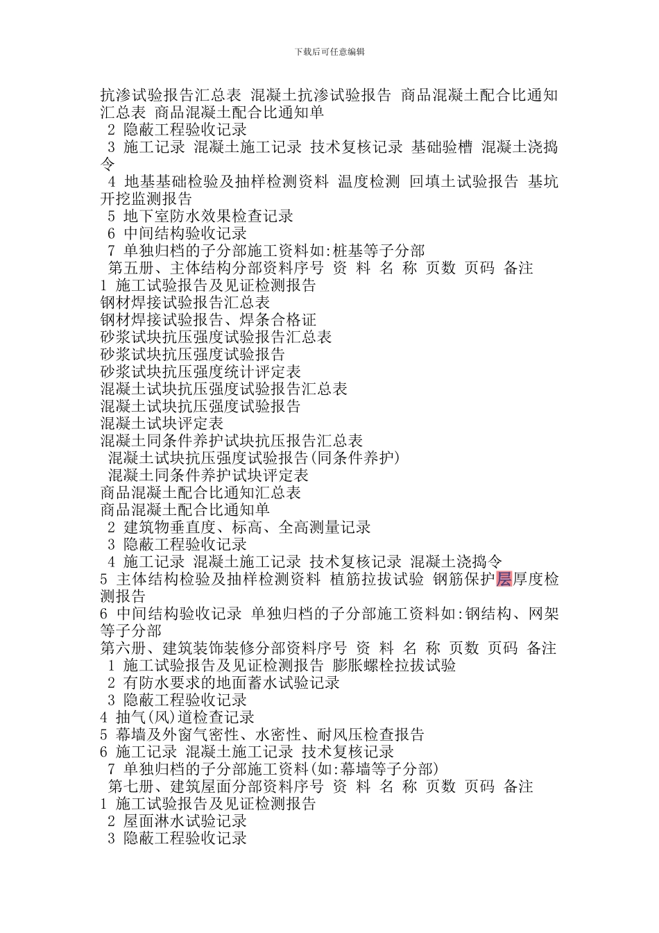 筑工程土建工程资料目录-第一册_第2页