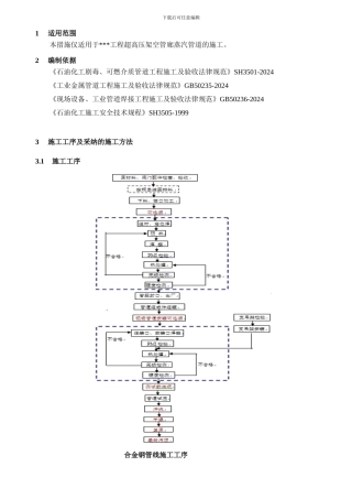 管廊高压蒸汽管线施工方案