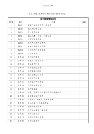 管理与施工检验用表初