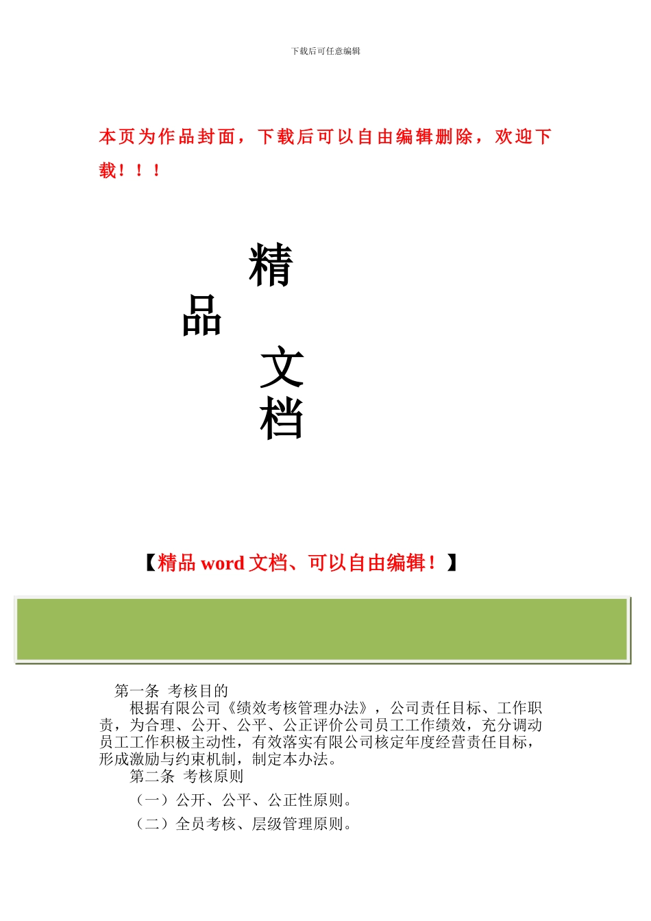 管网工程管理部绩效考核管理办法_第1页