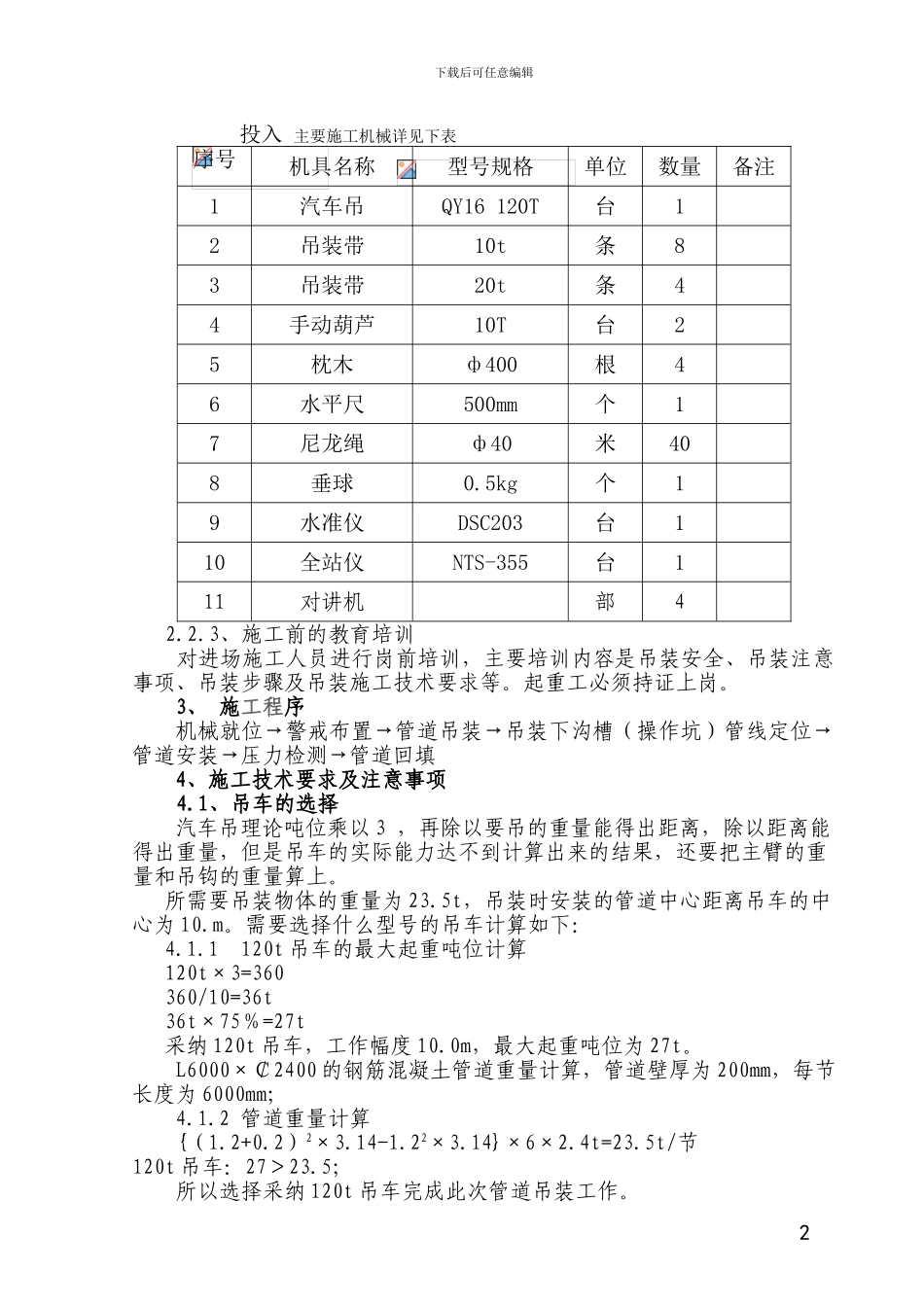管道吊装专项施工方案_第2页