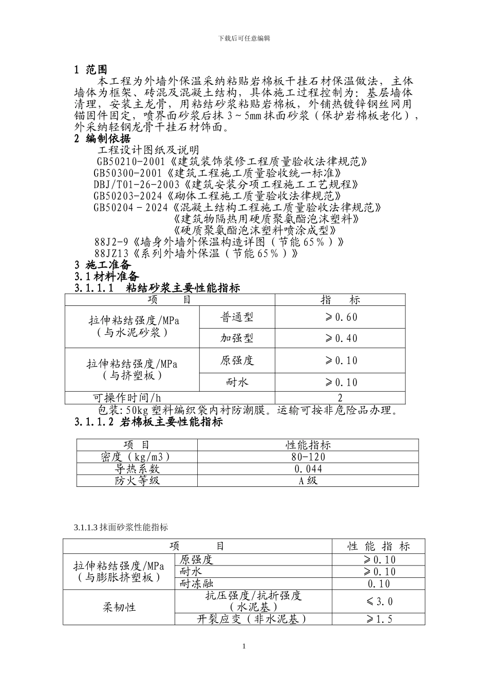 粘贴岩板板干挂石材饰面施工方案_第1页