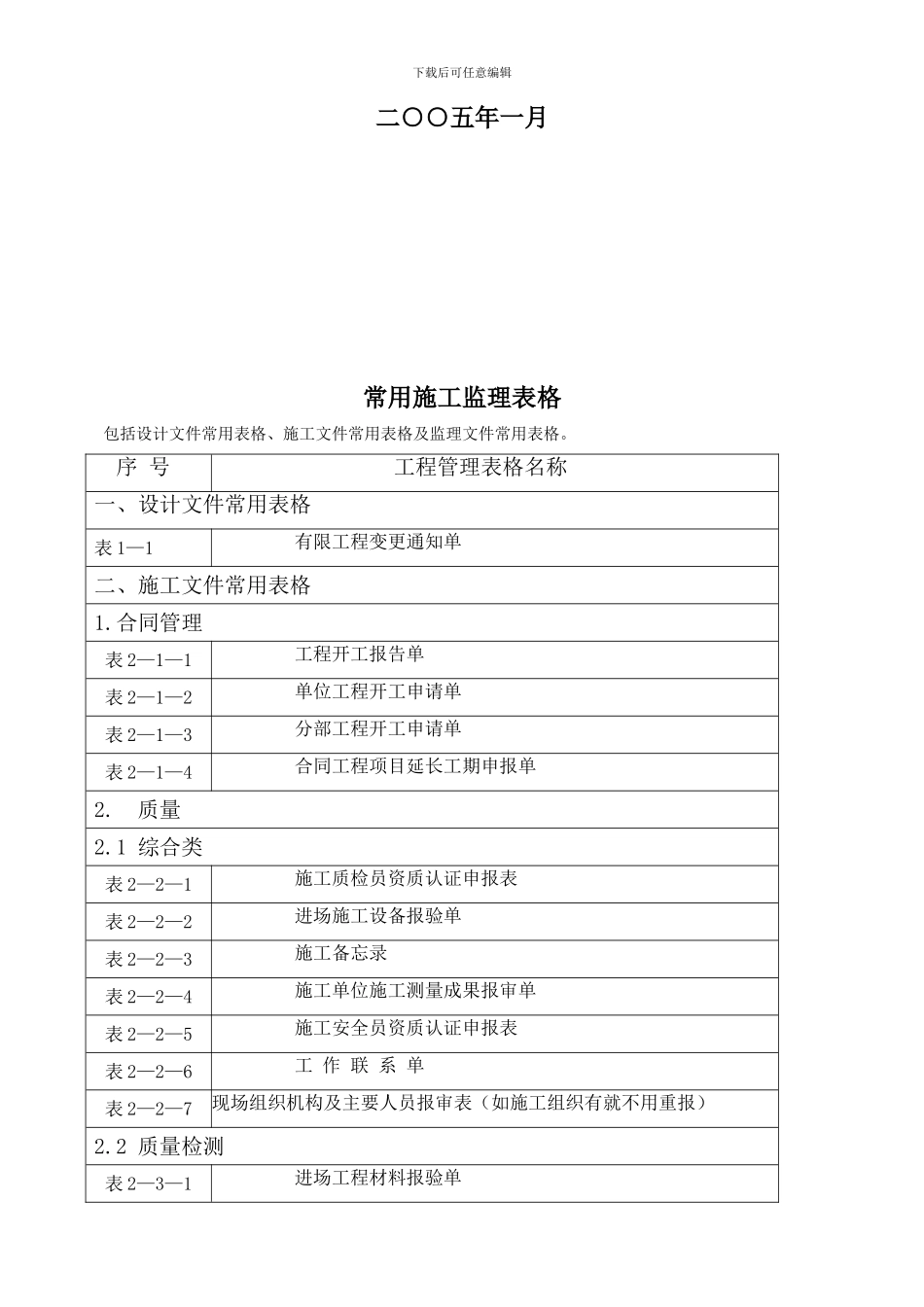 红水河桥巩水电站工程常用施工监理表格部分_第2页