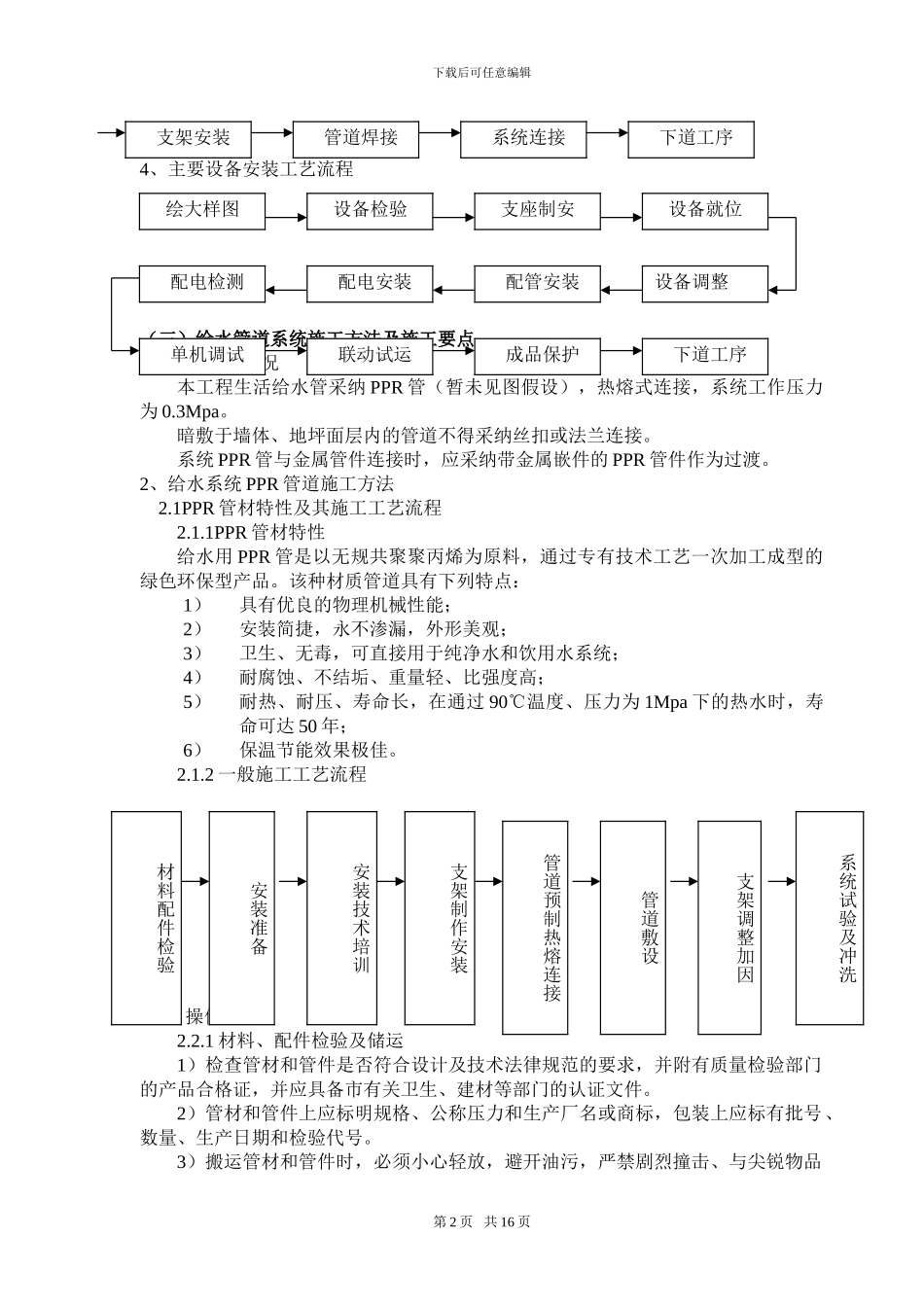 给排水系统施工方案-secret_第2页