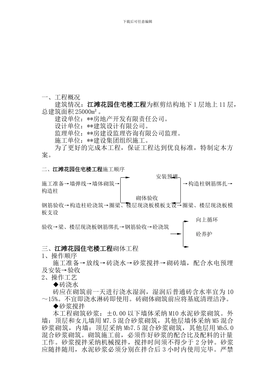 绿洲小高层主体工程施工方案_第2页