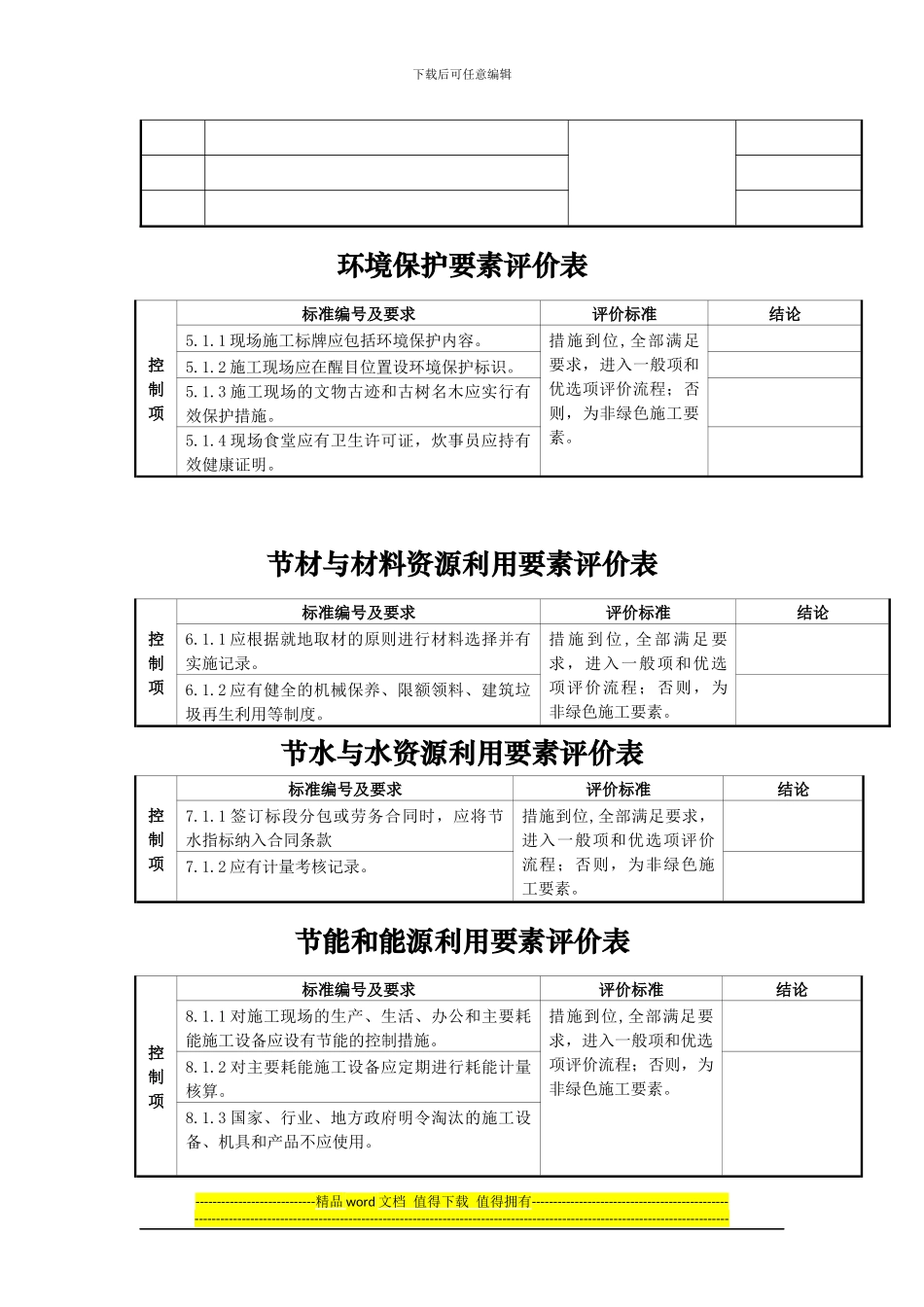 绿色施工要素评价表控制项_第2页