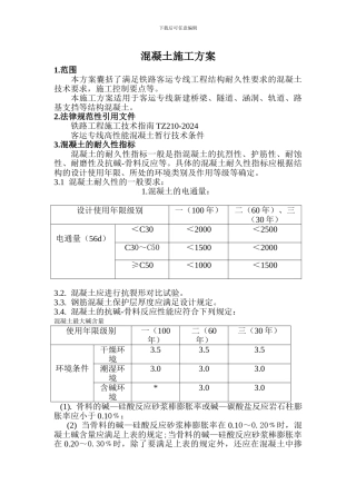 耐久性混凝土施工方案