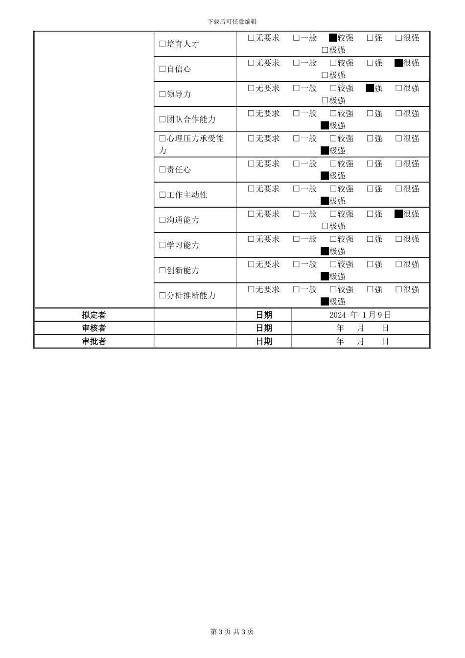 职位说明书-产品结构工程师_第3页