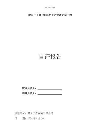 肥东三十埠CNG施工单位自评报告